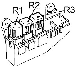 Nissan Sentra (1990-1994) - skrzynka bezpieczników i przekaźników