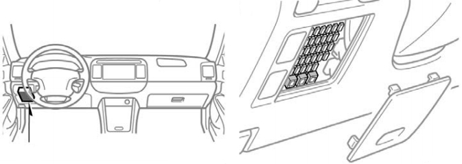 Toyota Camry (XV30) (2001-2006) - skrzynka bezpieczników i przekaźników