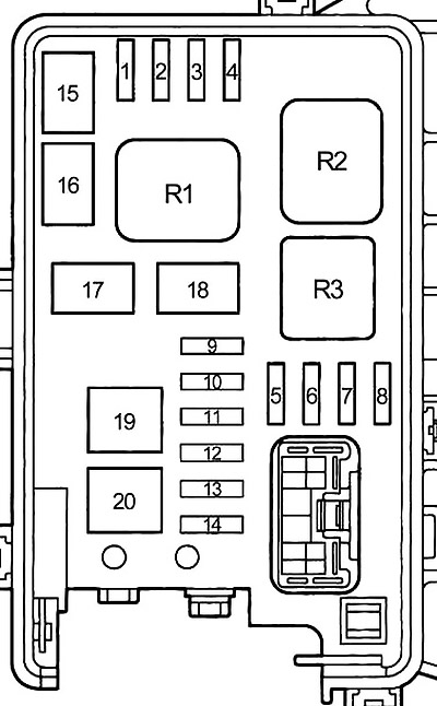 Toyota RAV4 (SXA1) (1994-1997) - skrzynka bezpieczników i przekaźników
