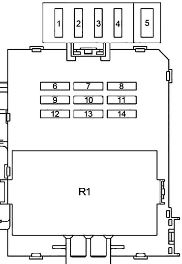 Toyota Tacoma (1998-2000) - skrzynka bezpieczników i przekaźników