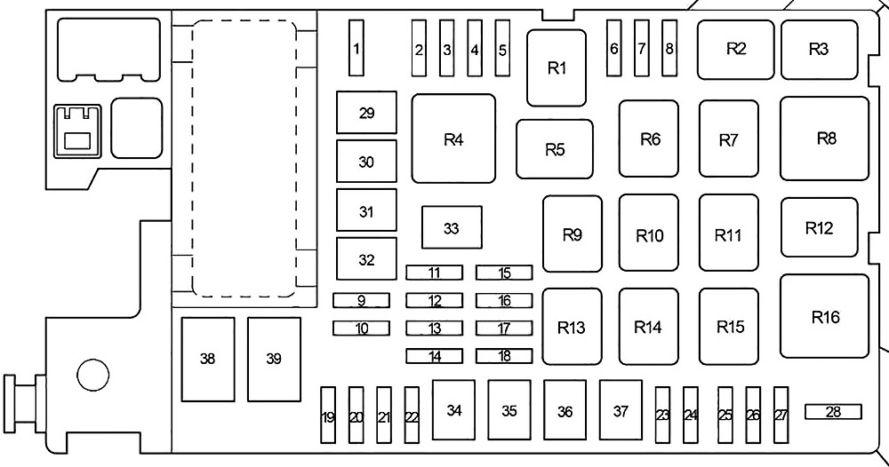 Toyota Tacoma (2005-2015) - skrzynka bezpieczników i przekaźników