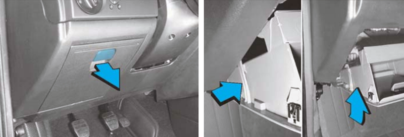 Volkswagen Gol, Pointer i Saveiro (2000-2007) - skrzynka bezpieczników i przekaźników