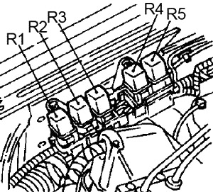 Nissan Quest (1996-1998) - skrzynka bezpieczników i przekaźników