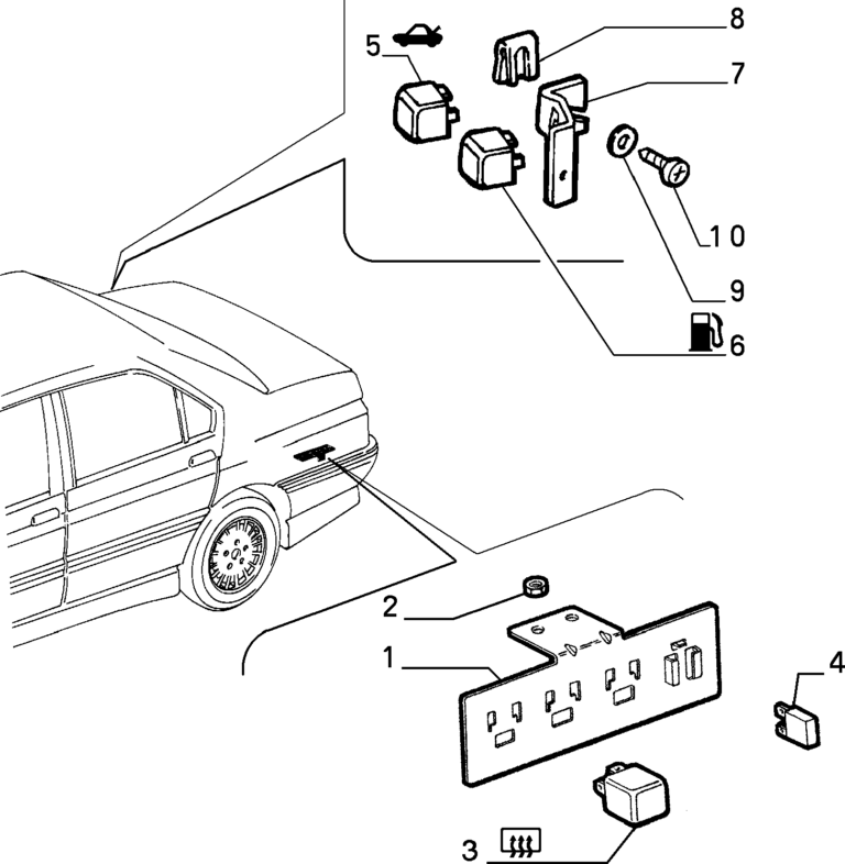 Alfa Romeo 164 (1987-1998) - skrzynka bezpieczników i przekaźników