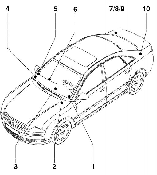 Audi A8 D3 (4E) (2003-2010) - skrzynka bezpieczników i przekaźników