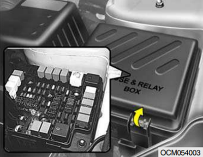 Hyundai Santa Fe CM (2007-2009) - skrzynka bezpieczników i przekaźników