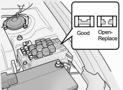 Hyundai Sonata EF (2002-2004) - skrzynka bezpieczników i przekaźników