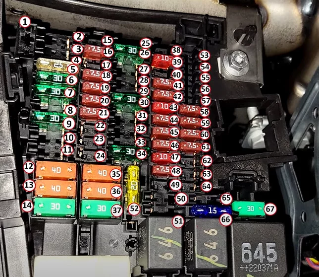 Cupra Formentor (2022) - skrzynka bezpieczników i przekaźników