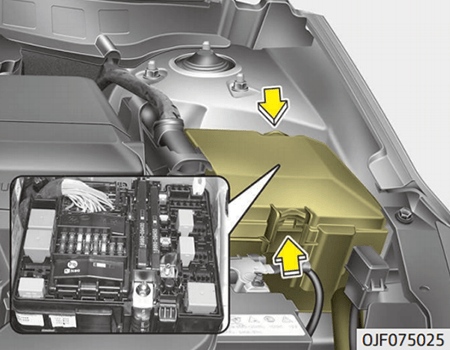 Kia Optima JF (2016-2017) - skrzynka bezpieczników i przekaźników