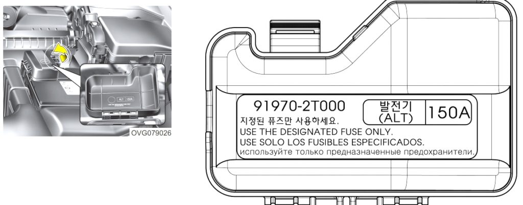 Kia Optima TF (2011-2013) - skrzynka bezpieczników i przekaźników