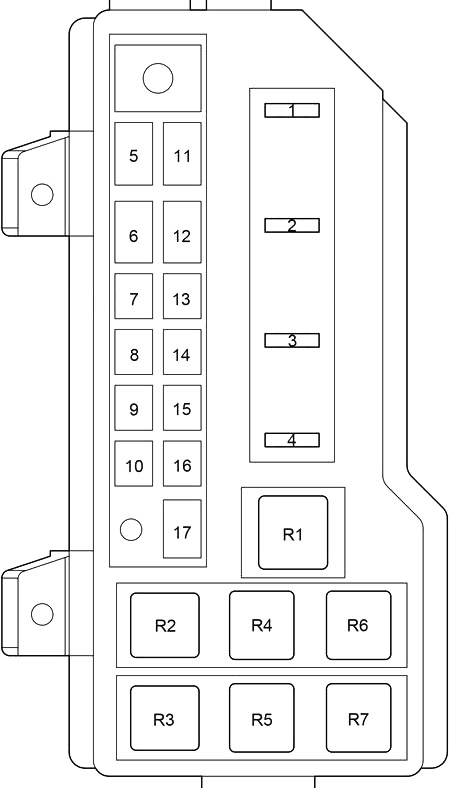 Toyota HiAce (2004-2013) - skrzynka bezpieczników i przekaźników