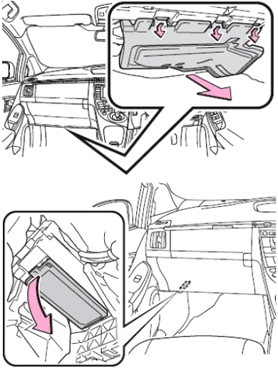 Toyota Prius V, Prius+ (2011-2018) - skrzynka bezpieczników i przekaźników