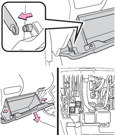 Toyota Urban Cruiser (2008-2014) - skrzynka bezpieczników i przekaźników
